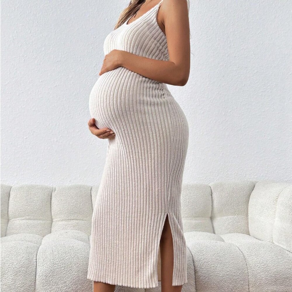 SHEIN Beige Nude Bodycon Dress - Pregnancy Maternity